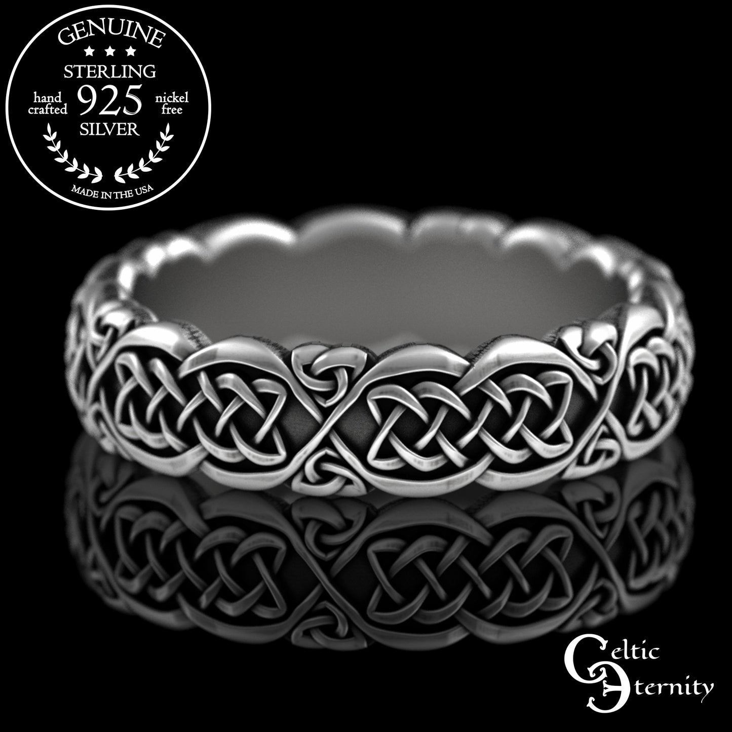 Woman's Sterling Irish Kitty Cat Wedding Band, 3356