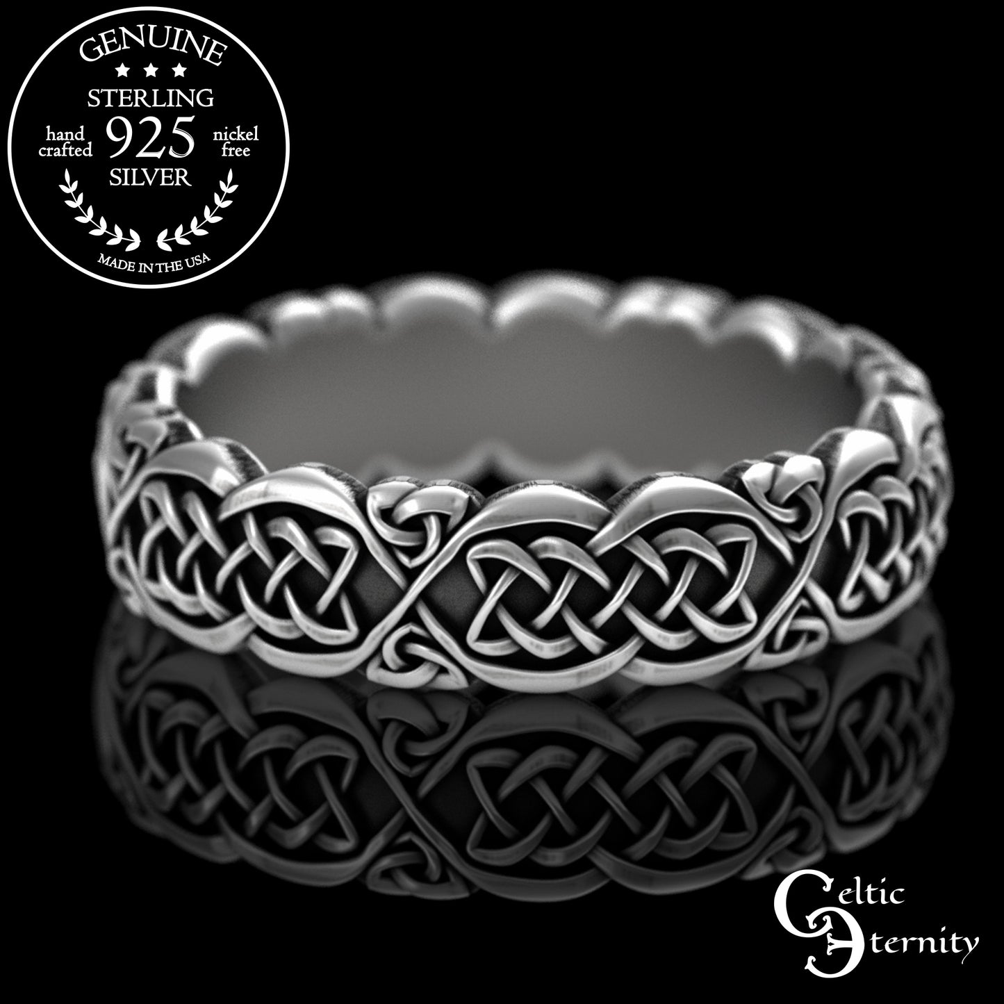 Woman's Sterling Irish Kitty Cat Wedding Band, 3356