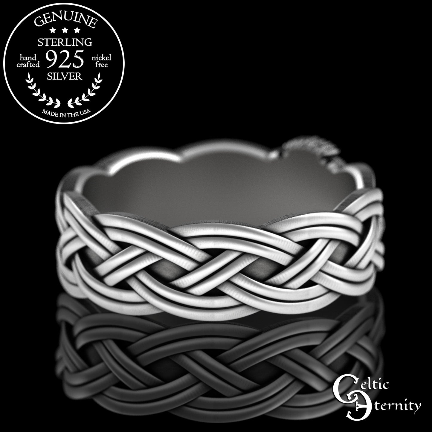 Sterling Women's Thistle Heart & Claddagh Hands Wedding Band, 3360