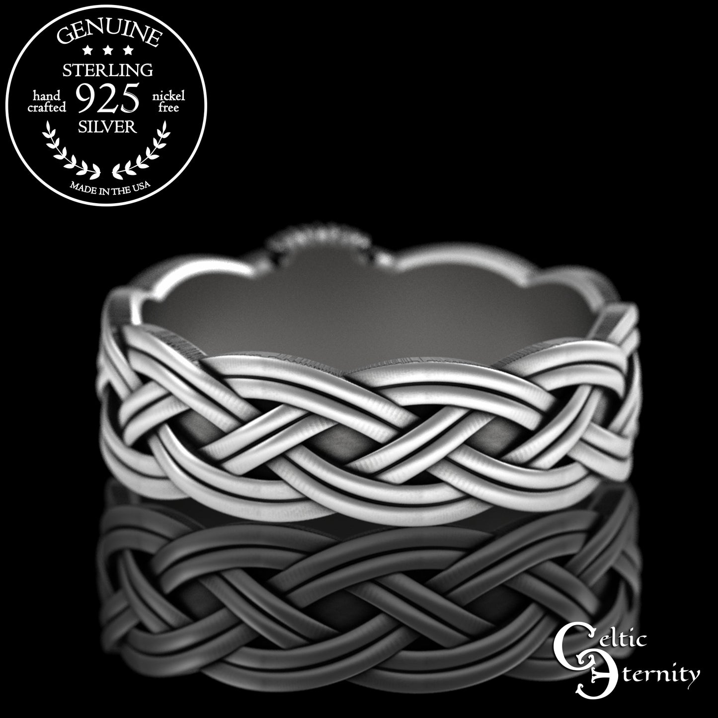 Sterling Women's Thistle Heart & Claddagh Hands Wedding Band, 3360