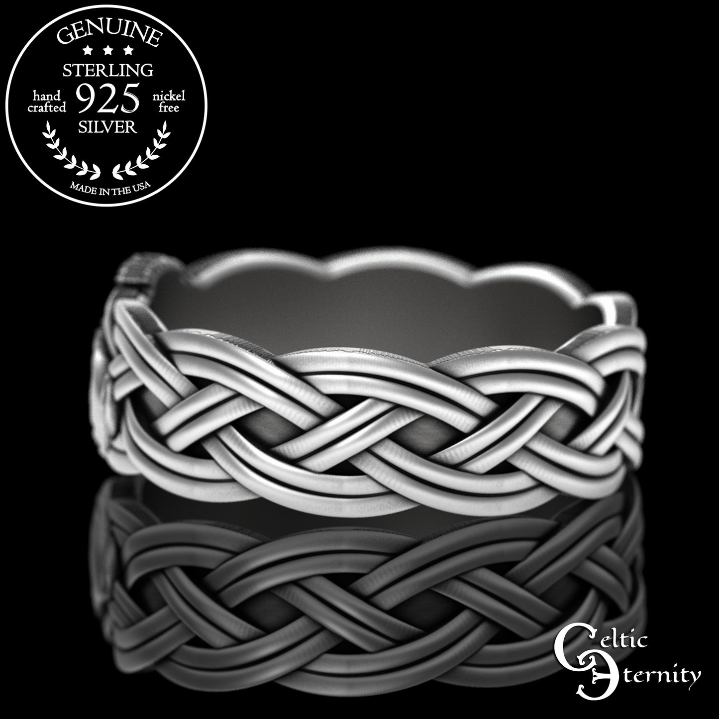 Sterling Women's Thistle Heart & Claddagh Hands Wedding Band, 3360