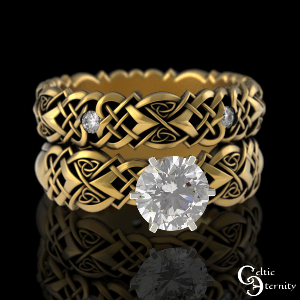 Sterling Celtic Woven Heart Engagement Ring - Alexandrite Solitaire, 4017