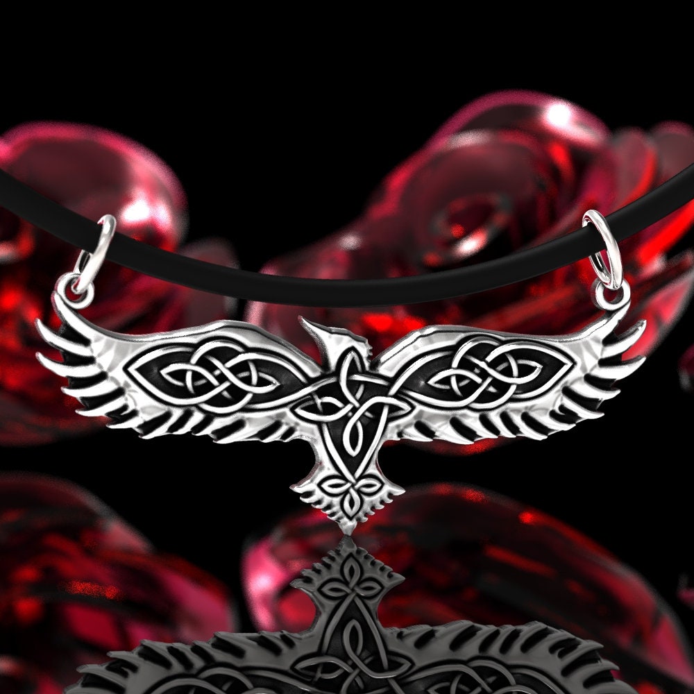 Sterling Silver Raven Pendant for Viking Nordic Necklace, 151