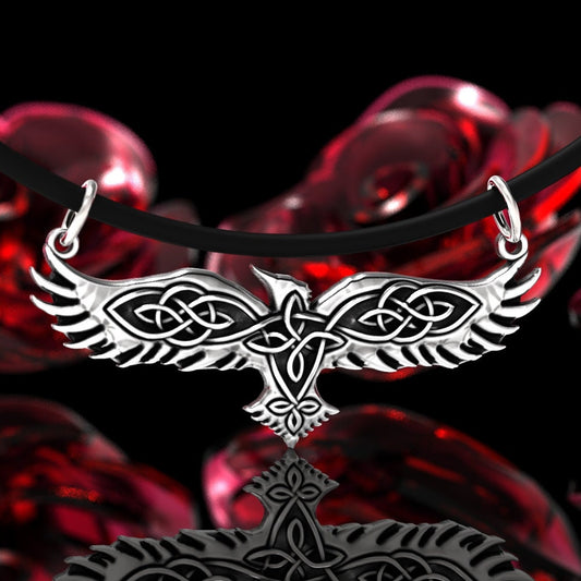 Sterling Silver Raven Pendant for Viking Nordic Necklace, 151