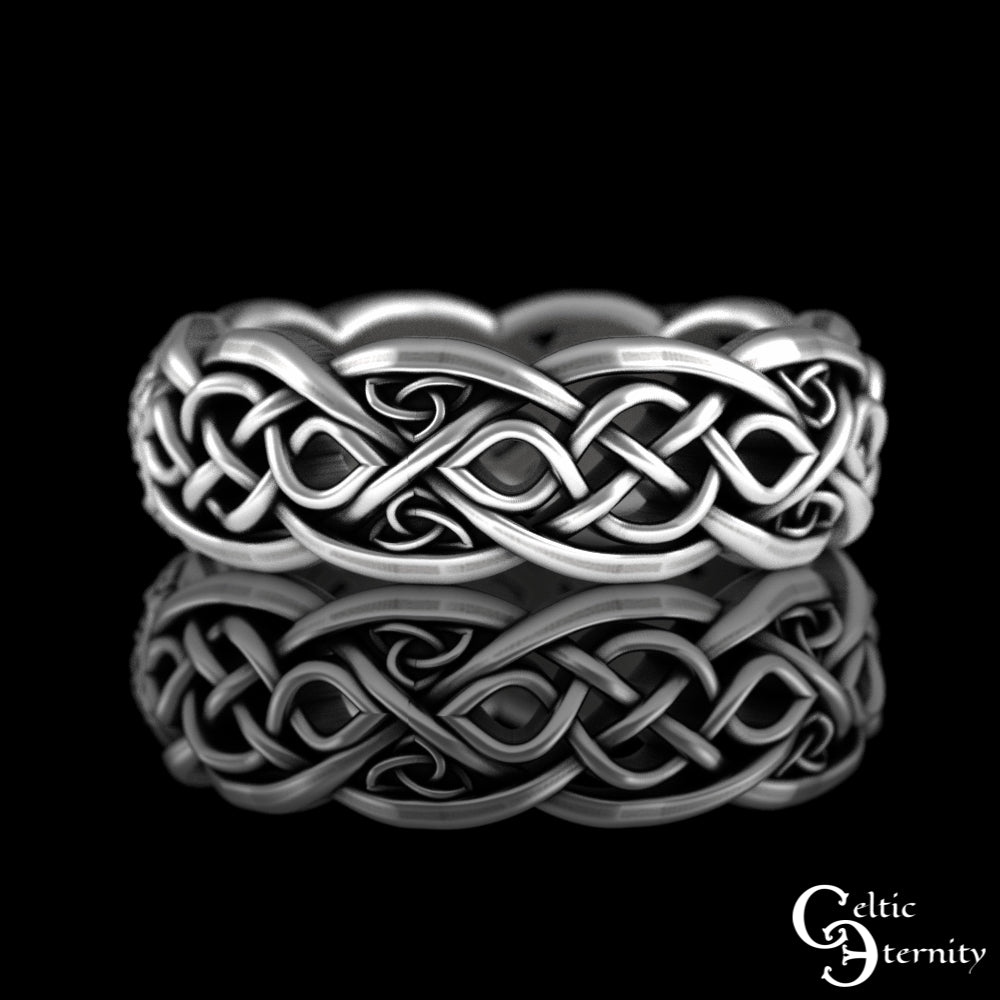 Sterling Silver Woman's Celtic Bear Wedding Band, 9021