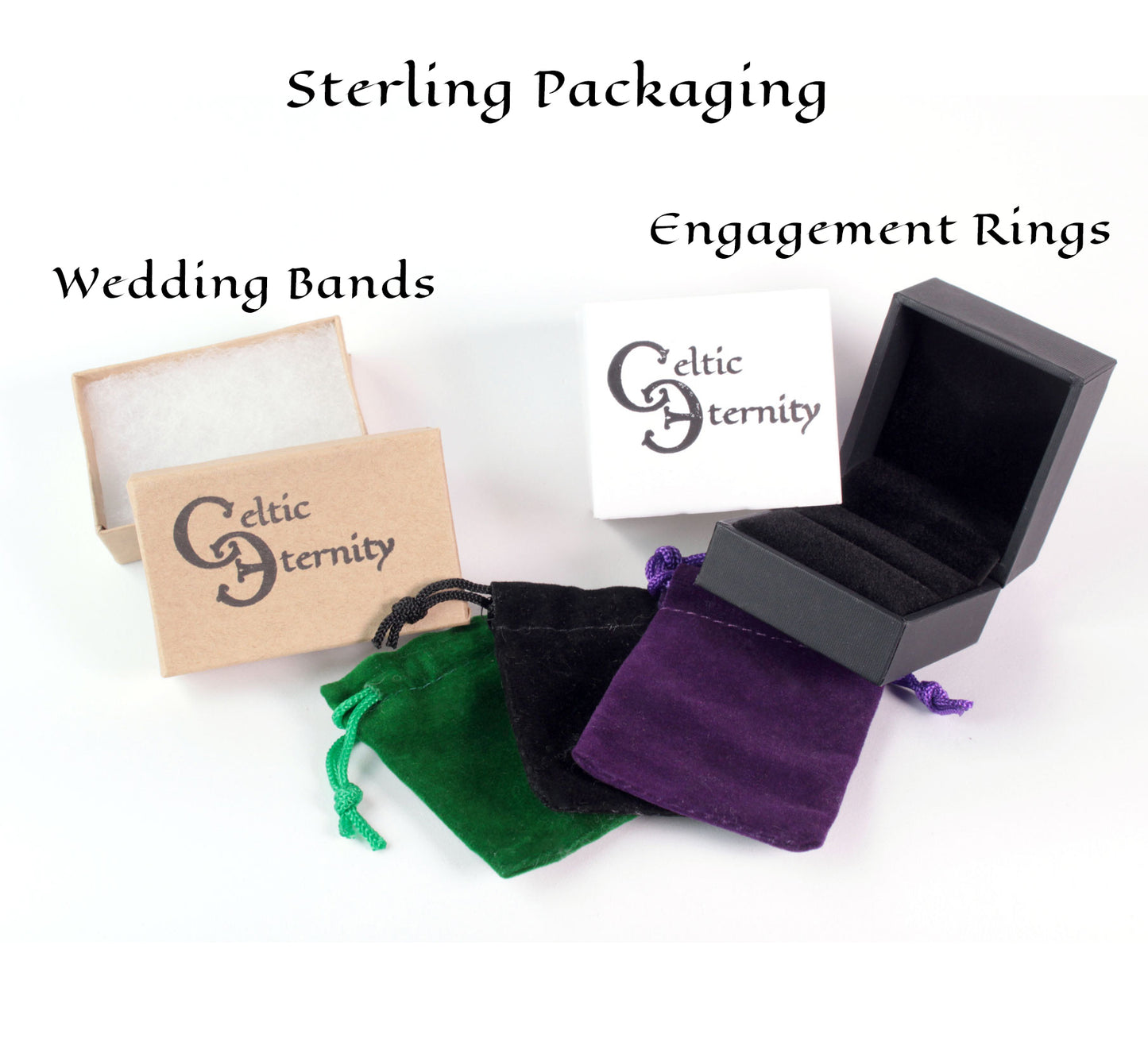Sterling & Emerald Irish Trinity Knot Engagement Ring, 1982