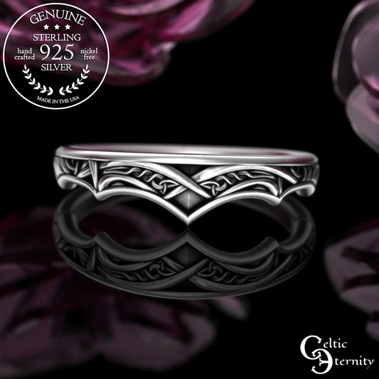 Sterling Silver Celtic Stacking Accent Wedding Ring, 1971