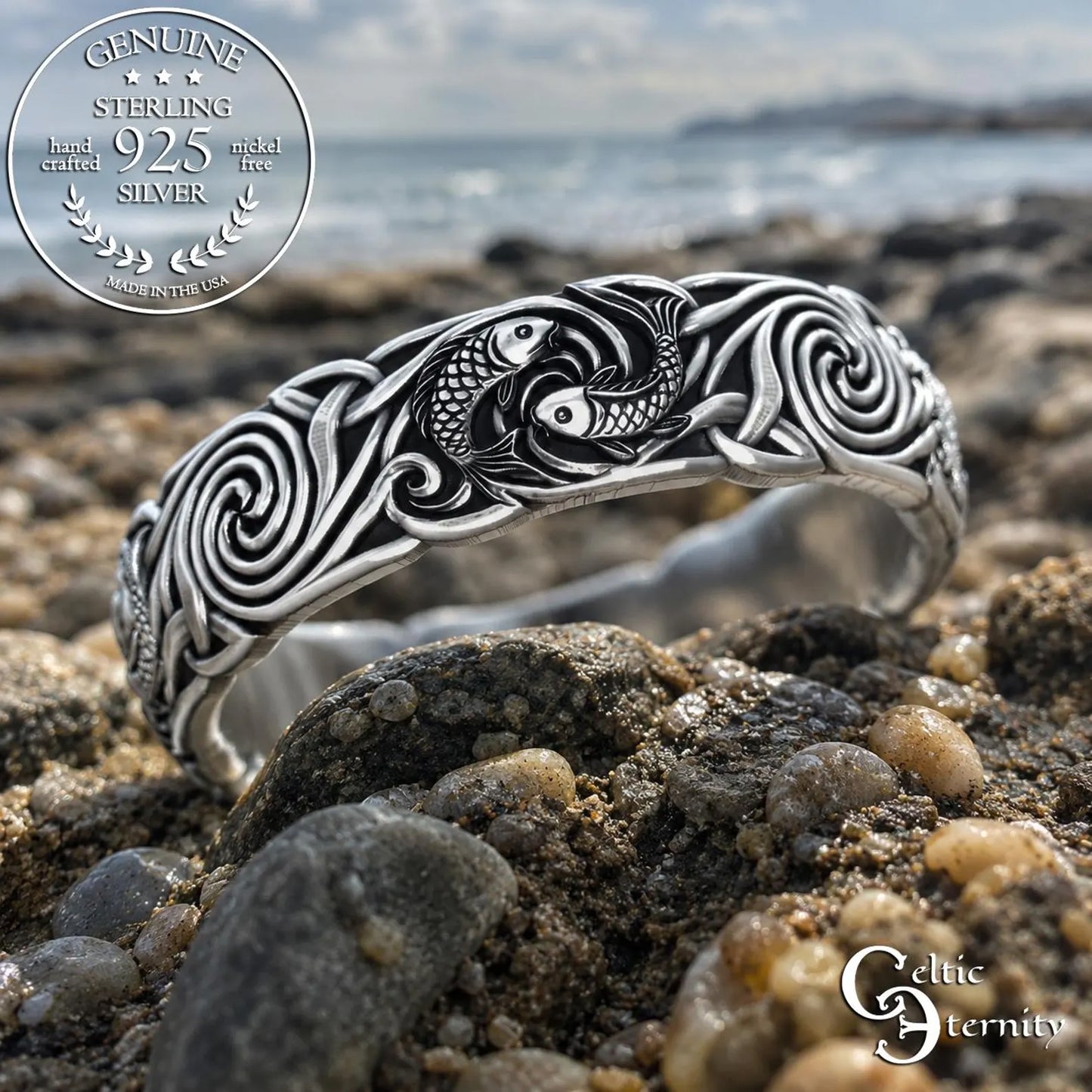 Women's Sterling Koi Fish Wedding Band, 2097