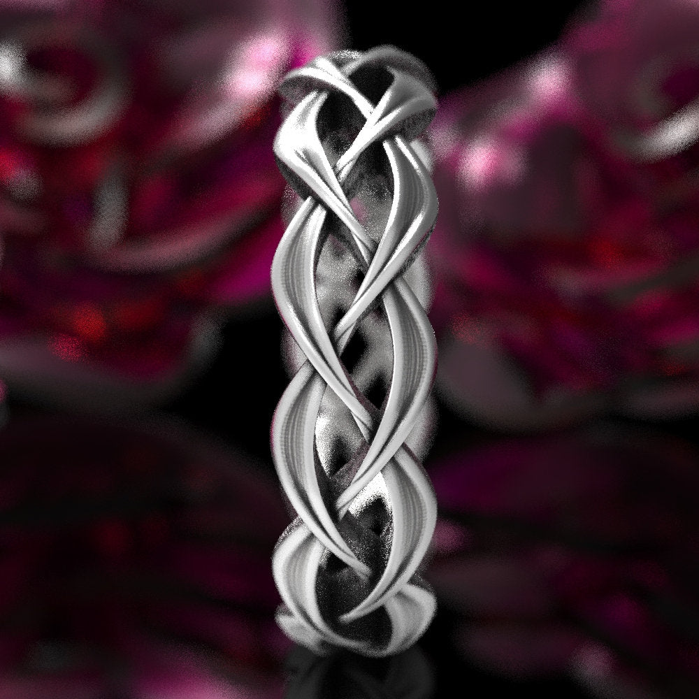 Celtic Wedding Ring In Sterling Silver, Woven Celtic Wedding Ring, Womens Wedding Band, Celtic Eternity Ring, Celtic Knot Wedding Ring 1328