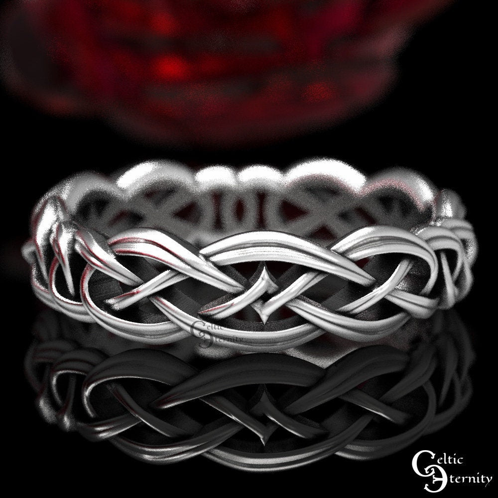 Matching Celtic Wedding Bands, Sterling Celtic Ring Set, Wedding Ring Set, Matching Silver Rings, Celtic Wedding Ring Set, 1403 1648