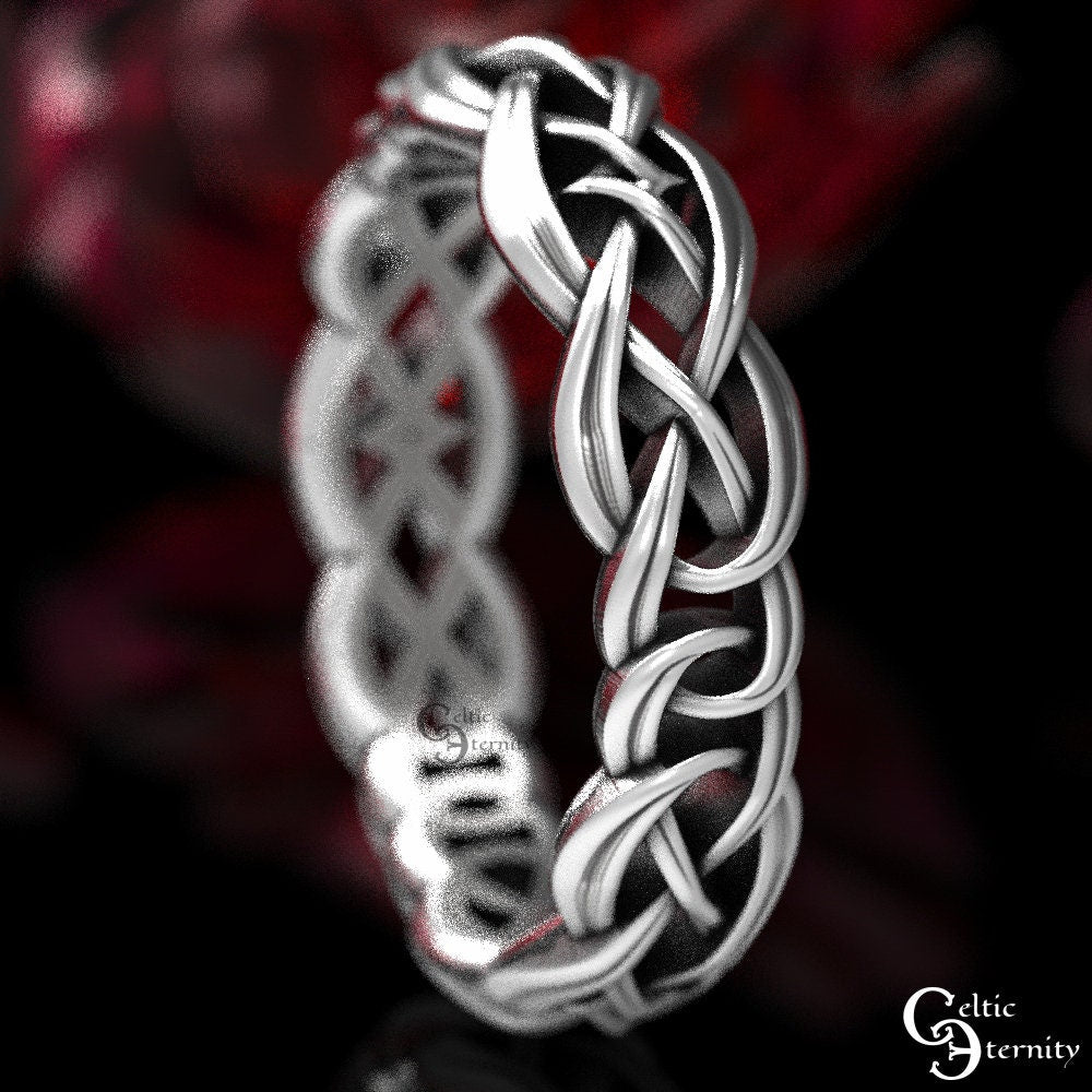 Matching Celtic Wedding Bands, Sterling Celtic Ring Set, Wedding Ring Set, Matching Silver Rings, Celtic Wedding Ring Set, 1403 1648