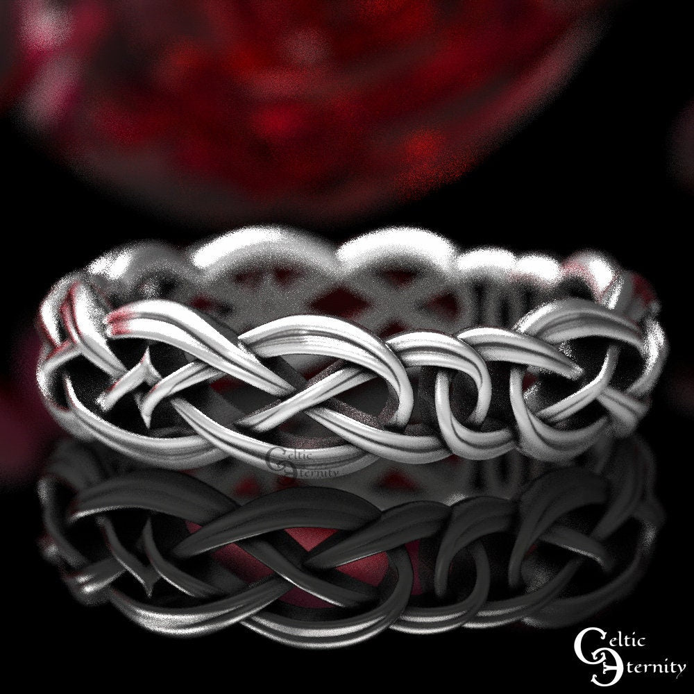 Matching Celtic Wedding Bands, Sterling Celtic Ring Set, Wedding Ring Set, Matching Silver Rings, Celtic Wedding Ring Set, 1403 1648