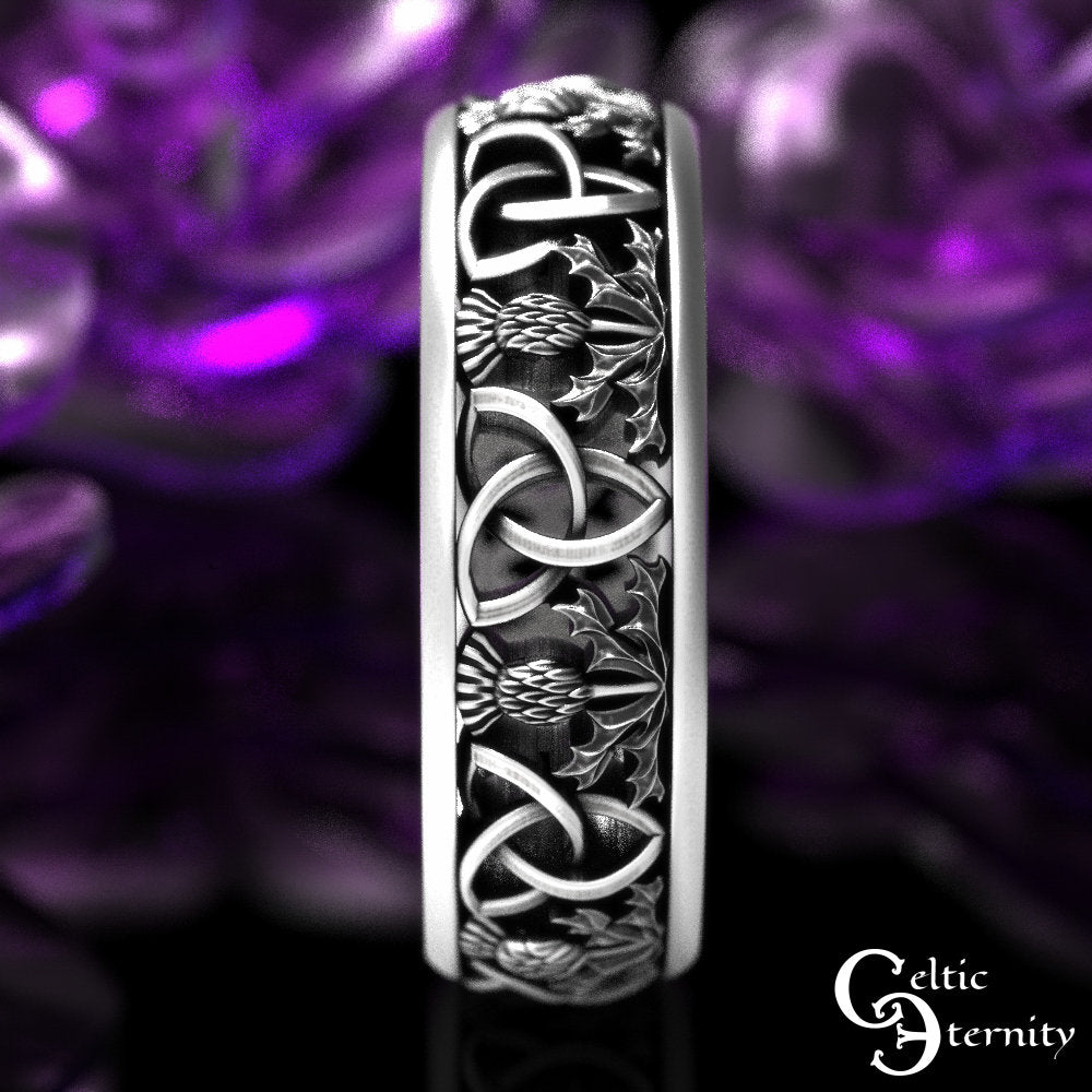 Simple Celtic Ring, Scottish Thistle Ring, Classic Thistle Ring, Scottish Wedding Band, Classic Irish Ring, Thistle Wedding Band, 1811