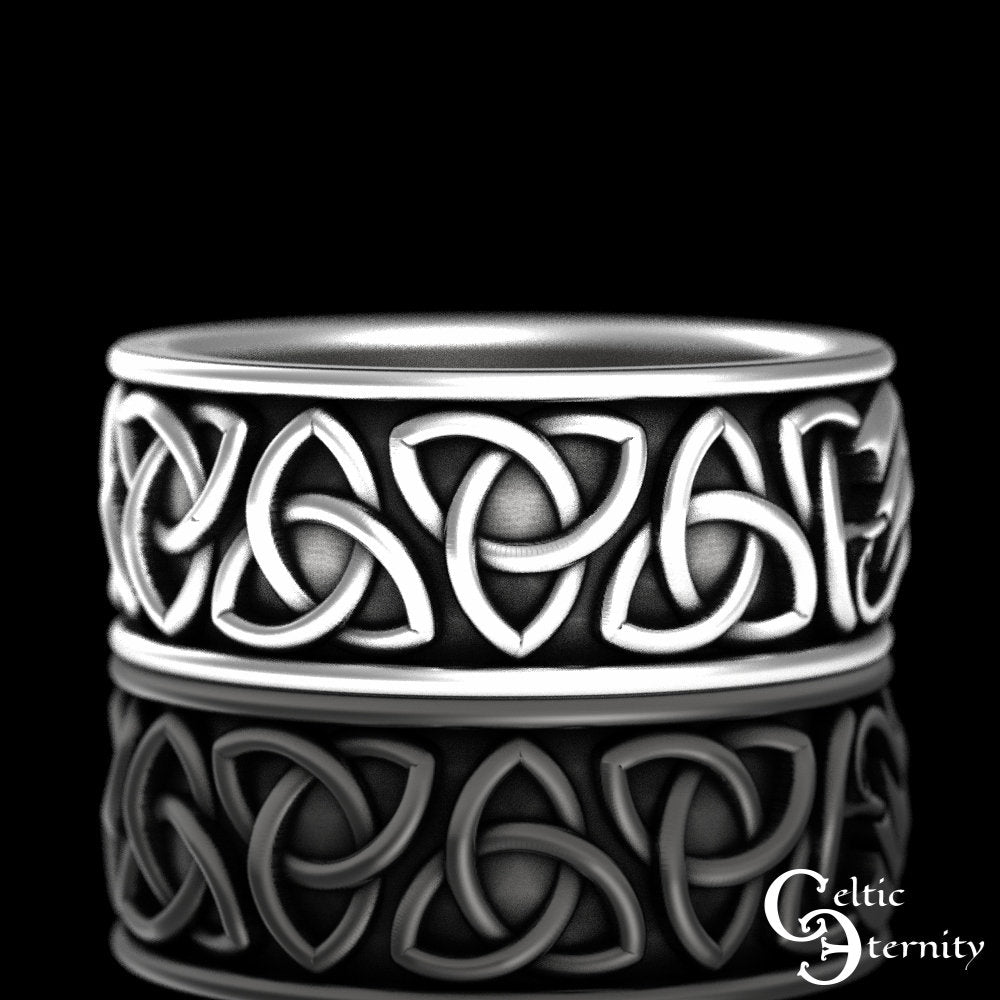 Emerald Dragon Ring, Celtic Dragon Wedding Band, Sterling Mens Dragon Ring, Emerald Irish Dragon Ring, Silver Dragon Wedding Ring, 3052