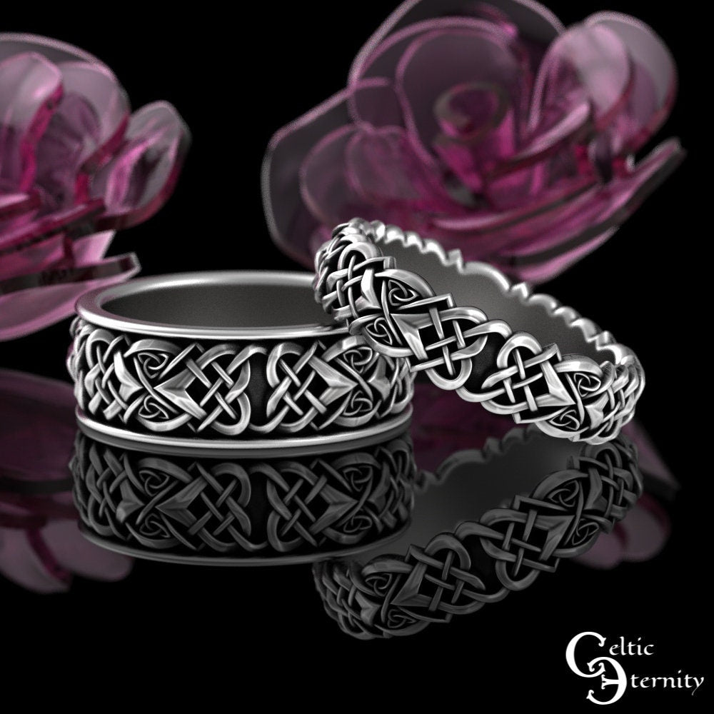 Sterling Celtic Heart Wedding Ring, Woman Celtic Ring, Love Knot Ring, Love Heart Ring, Heart Ring, Heart Wedding Band, 4013