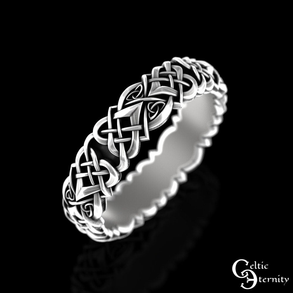 Sterling Celtic Heart Wedding Ring, Woman Celtic Ring, Love Knot Ring, Love Heart Ring, Heart Ring, Heart Wedding Band, 4013